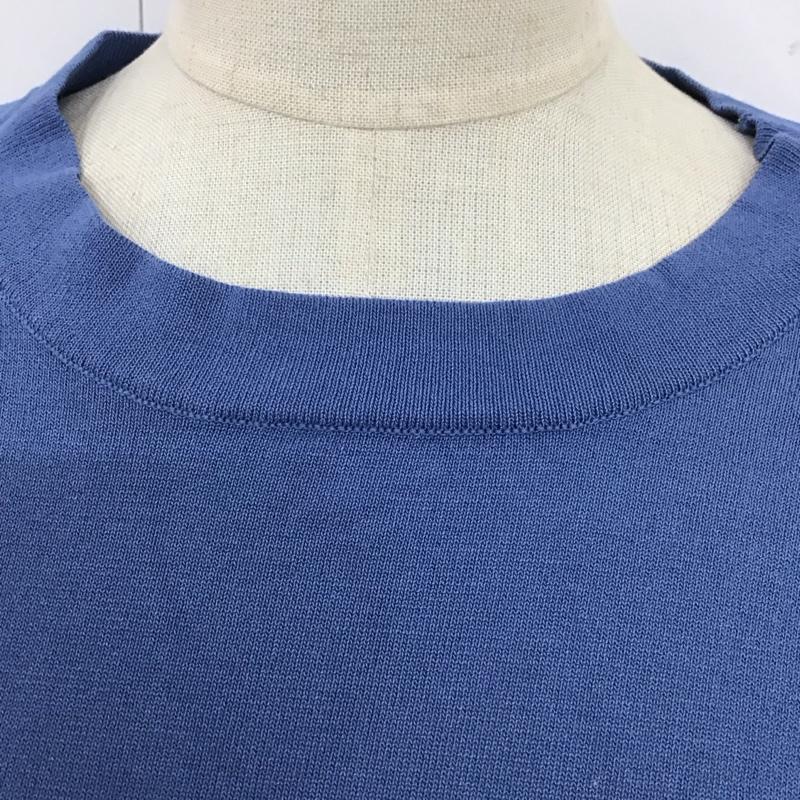 オペークドットクリップ OPAQUE.CLIP カットソー 半袖 半袖カットソー クルーネックカットソー 38 無地 青 / ブルー / レディース USED 古着 中古 10115914