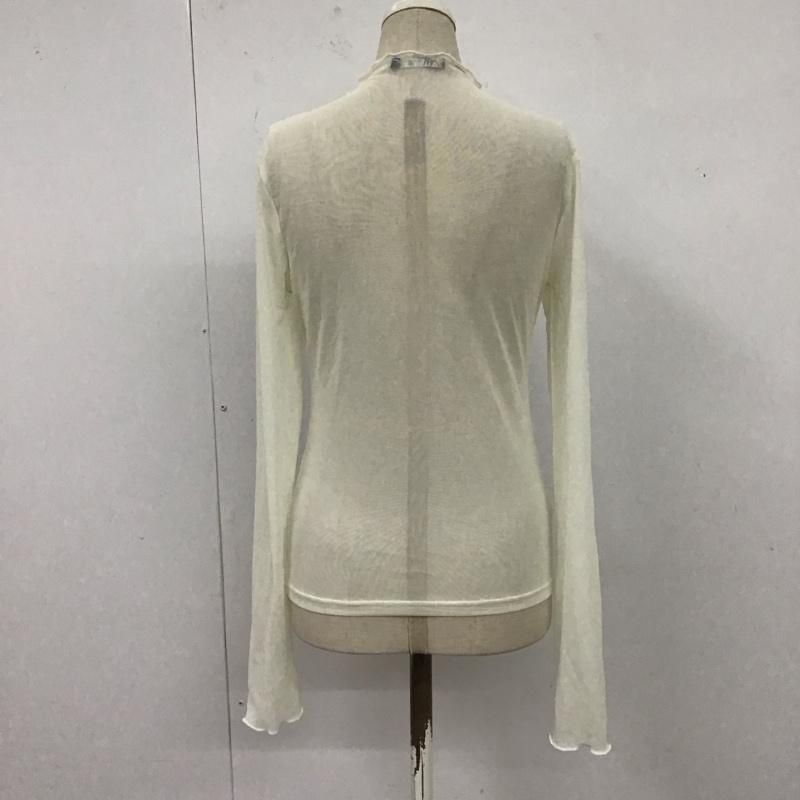 ザラ ZARA カットソー 長袖 5039 316 715 チュールカットソー シアー スタンドネック M 無地 アイボリー / アイボリー / レディース USED 古着 中古 10122873