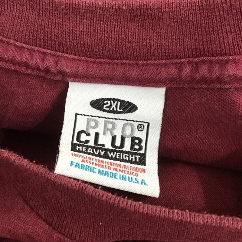 プロクラブ PRO CLUB Tシャツ 半袖 半袖カットソー 無地Tシャツ クルーネックカットソー XXL 無地 えんじ / ワインレッド / メンズ USED 古着 中古 10107685