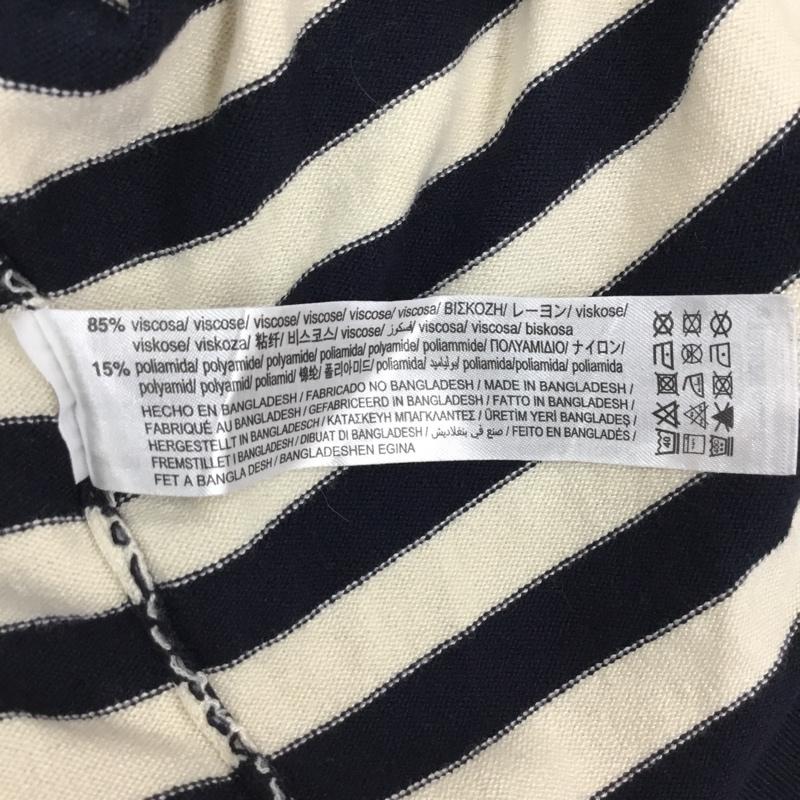 ザラ ZARA ニット、セーター 長袖 S ボーダー柄 紺 / ネイビー / X ベージュ / ベージュ / レディース USED 古着 中古 10121962