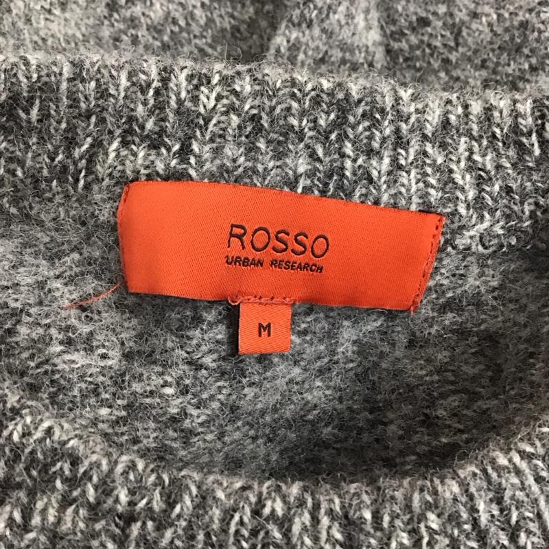 ロッソ ROSSO ニット、セーター 長袖 長袖ニットカットソー ニット セーター クルーネックニット M 無地 灰 / グレー / メンズ USED 古着 中古 10123706