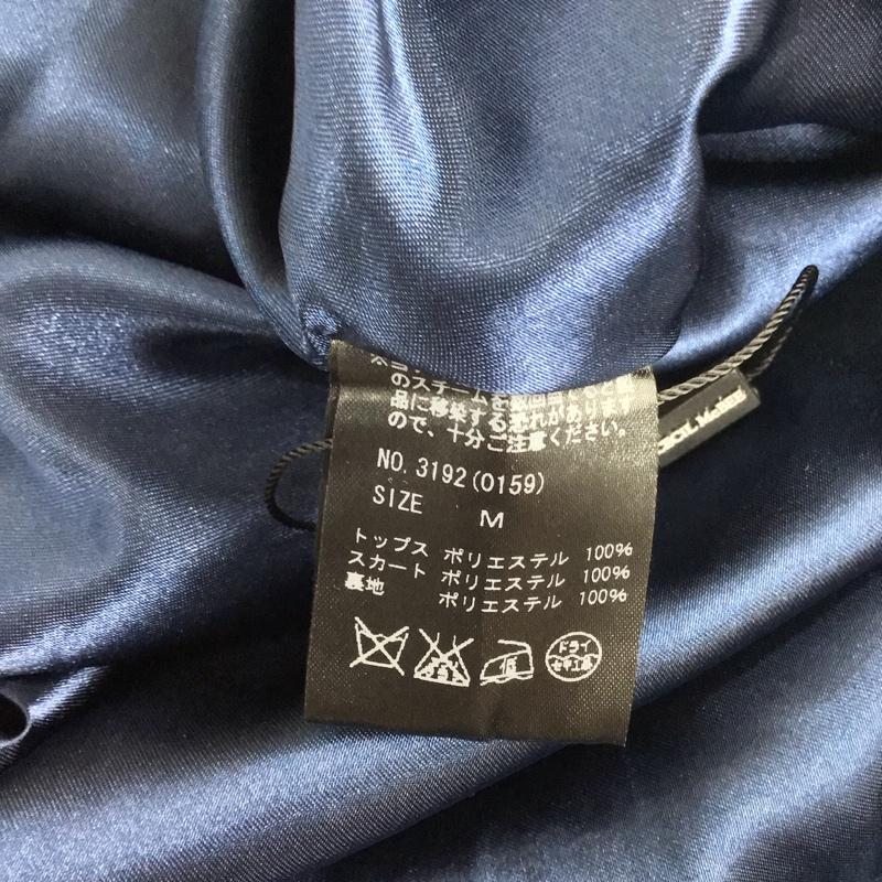 セシルマクビー CECIL McBEE ワンピース ひざ丈スカート 半袖 M 花柄 白 / ホワイト / X 紺 / ネイビー / レディース USED 古着 中古 10113858