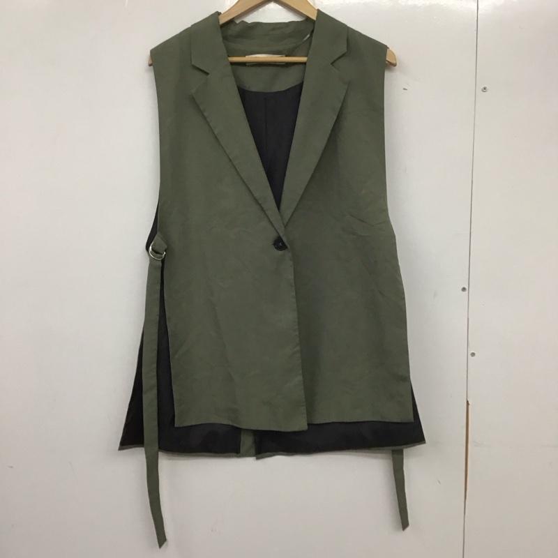 ザラ ZARA ベスト ベスト M 無地 カーキ / カーキ / レディース USED 古着 中古 10139415