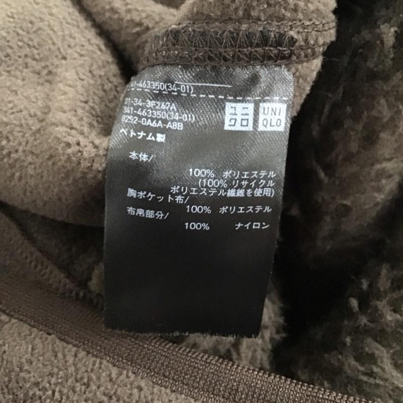 ユニクロ UNIQLO ジャケット、上着 ジャケット、ブレザー 341-463350 ジャケットパーカー フリースジャケット アウター M 無地 茶 / ブラウン / メンズ USED 古着 中古 10139055