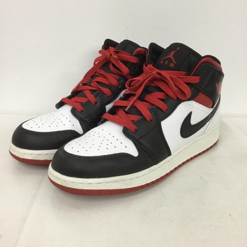 ナイキ NIKE スニーカー スニーカー DQ8423-106 JORDAN BRAND AIR JORDAN 1 MID 24.5cm 24.5cm ロゴ、文字 白 / ホワイト / X 黒 / ブラック / X 赤 / レッド / レディース USED 古着 中古 10132017