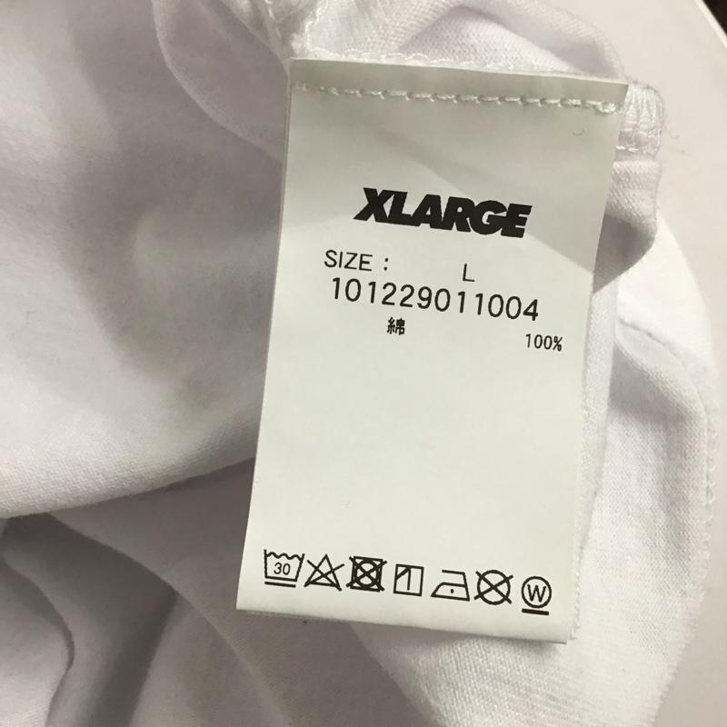 エクストララージ XLARGE カットソー 長袖 長袖カットソー プリントカットソー クルーネック L ロゴ、文字 白 / ホワイト / メンズ USED 古着 中古 10126192