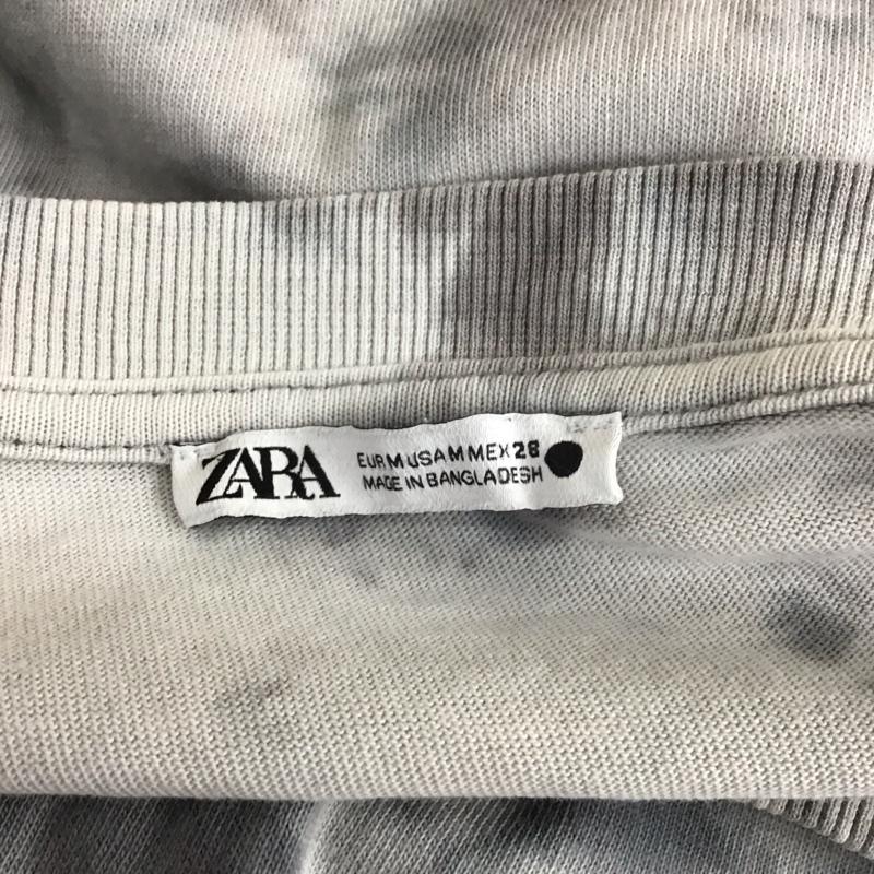 ザラ ZARA Tシャツ 半袖 クルーネック タイダイ M 総柄 灰 / グレー / レディース USED 古着 中古 10114106