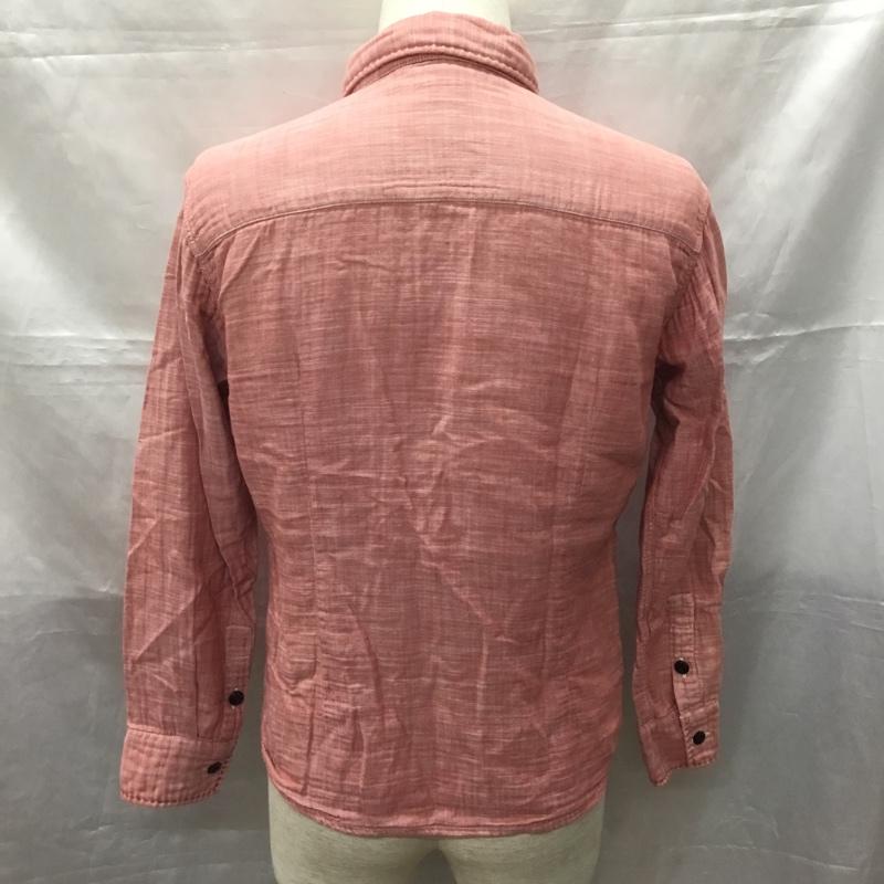 アールジェイビー R.J.B シャツ、ブラウス 長袖 長袖シャツ カラーシャツ ポケットシャツ 長袖カットソー 38 ロゴ、文字 赤 / レッド / メンズ USED 古着 中古 10114057