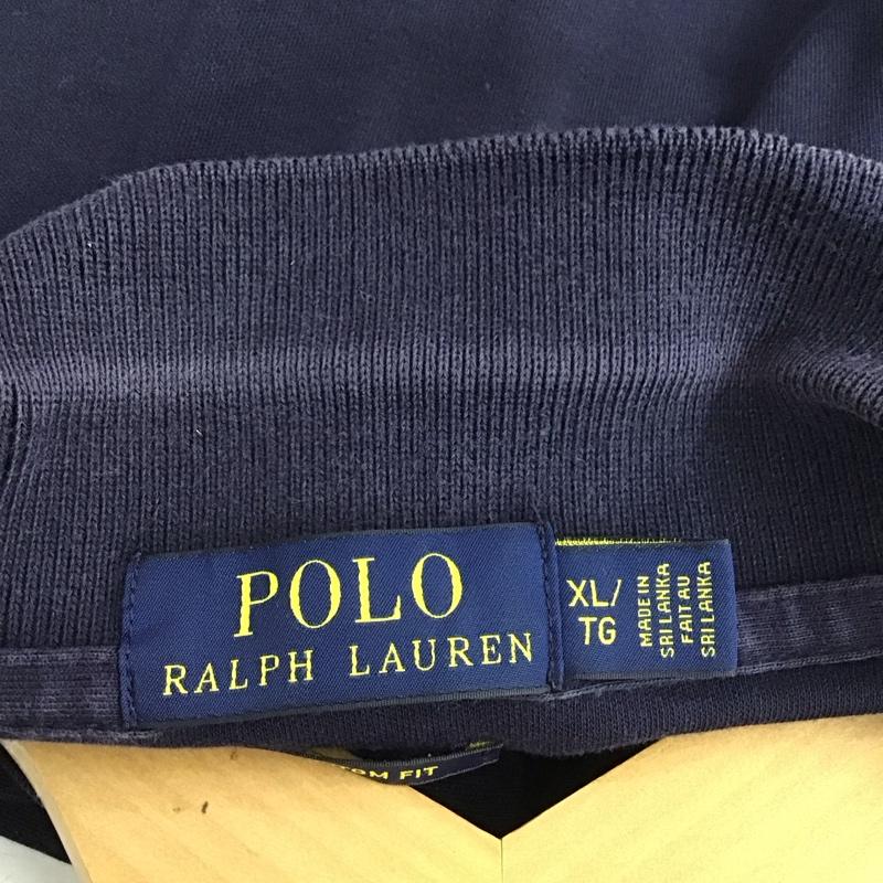 ポロラルフローレン POLO RALPH LAUREN ポロシャツ 長袖 長袖ポロシャツ 長袖カットソー カラーシャツ XL ロゴ、文字 紺 / ネイビー / メンズ USED 古着 中古 10137304
