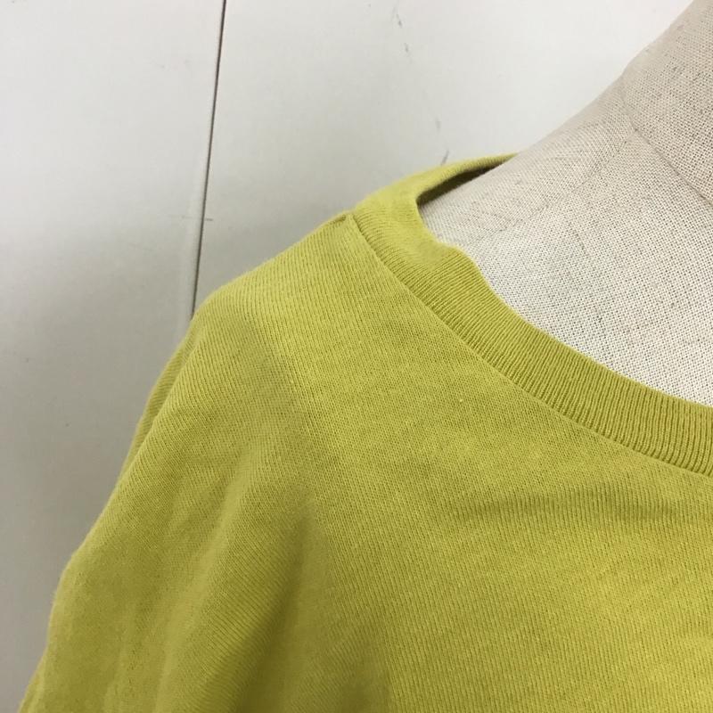 ニコアンド niko and... カットソー 半袖 NKN33616CF ギャザー布帛コンビプルオーバー FREE 無地 黄 / イエロー / レディース USED 古着 中古 10123187