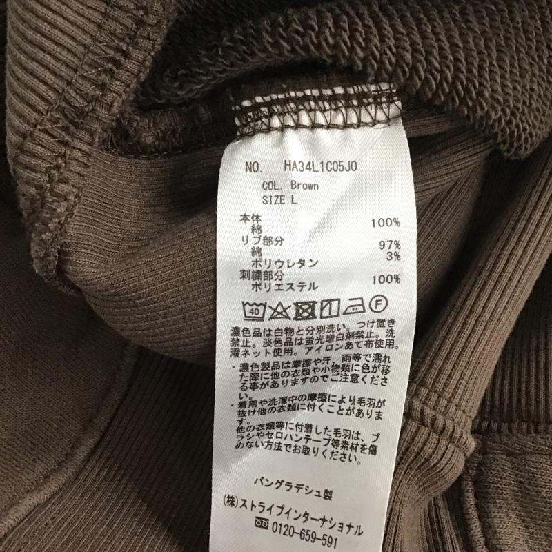 アメリカンホリック AMERICAN HOLIC トレーナー 長袖 HA34L1C05J0 ハーフZIP裏毛プルオーバー L 無地 茶 / ブラウン / レディース USED 古着 中古 10134666