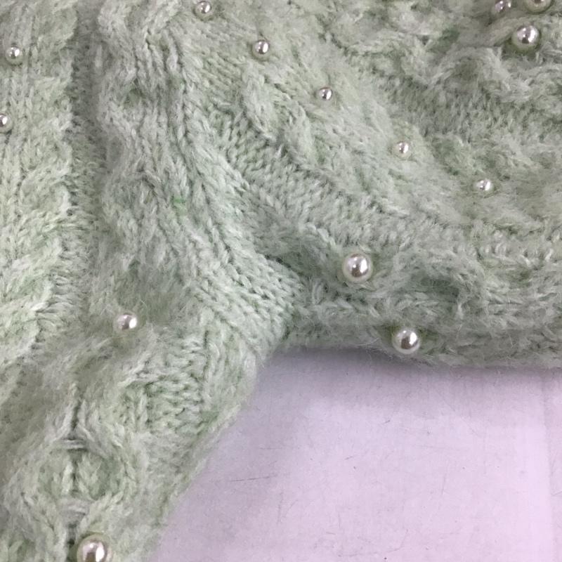 ザラ ZARA ニット、セーター 半袖 9598 184 526 パール パフスリーブ M 薄緑 / ライトグリーン / レディース USED 古着 中古 10124989
