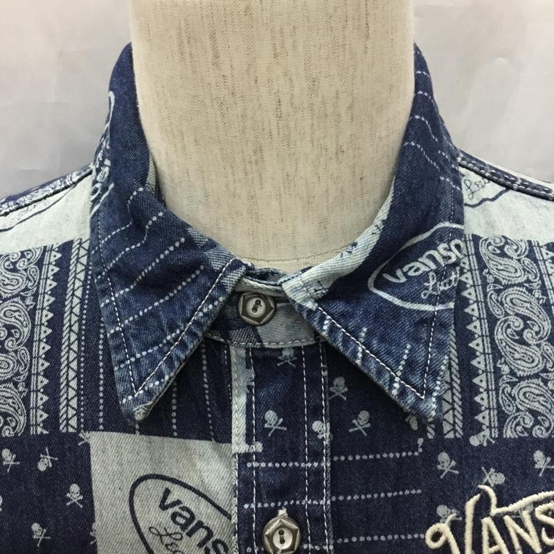 ヴァンソン VANSON シャツ、ブラウス 半袖 半袖シャツ カラーシャツ 半袖カットソー プリントシャツ M プリント インディゴ / インディゴ /  メンズ USED 古着 中古 10108999