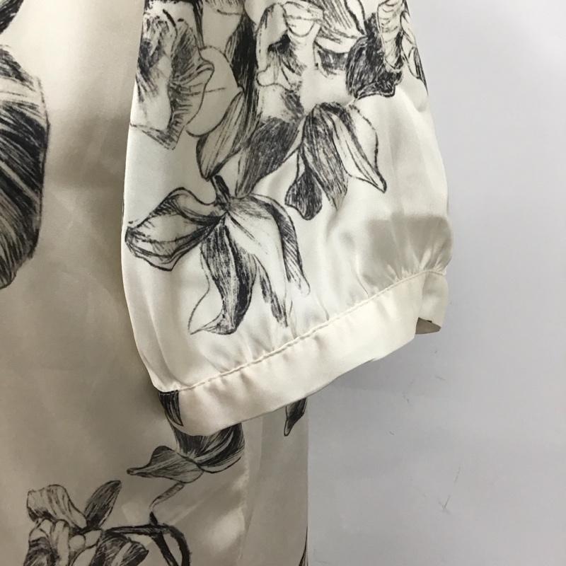 ザラ ZARA シャツ、ブラウス 半袖 半袖シャツ プリントシャツ カラーシャツ S プリント 白 / ホワイト / X 黒 / ブラック / レディース USED 古着 中古 10126934