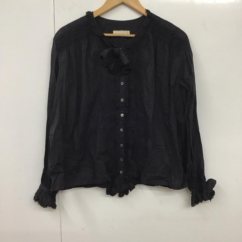 ピンクハウス PINK HOUSE シャツ、ブラウス 長袖 P0114FB17 タックリボンブラウス 無地 黒 / ブラック / レディース USED 古着 中古 10131783