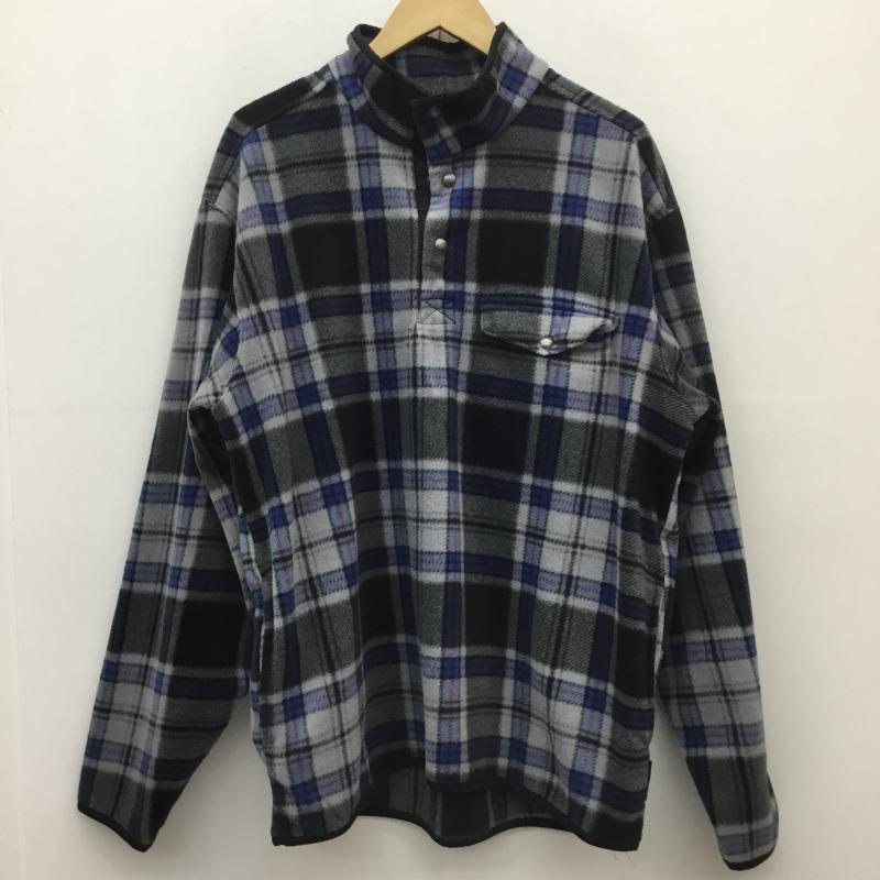 チャップス CHAPS トレーナー 長袖 フリースボタンナッププルオーバー チェック 青 / ブルー / X 黒 / ブラック / X 灰 / グレー / X 赤 / レッド /  メンズ USED 古着 中古 10118508