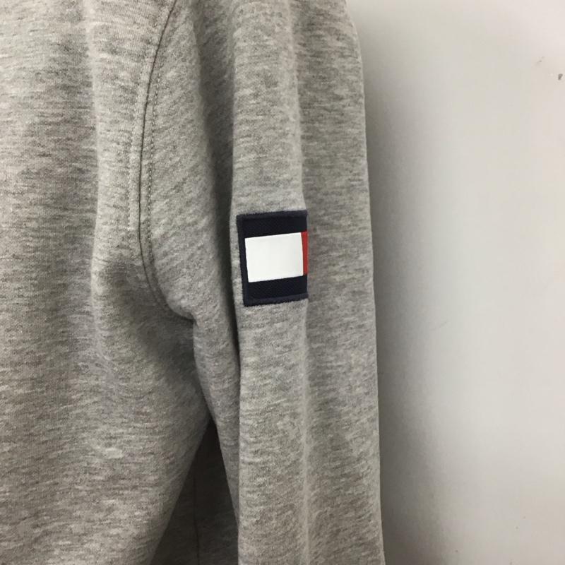 トミーヒルフィガー TOMMY HILFIGER トレーナー 長袖 長袖スウェット 長袖トレーナー リブカットソー 長袖カットソー XXL ロゴ、文字 灰 / グレー / メンズ USED 古着 中古 10106554
