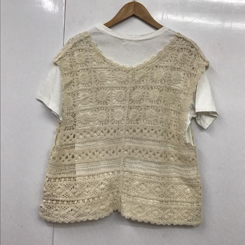 スタディオクリップ studio CLIP Tシャツ 半袖 ベスト付き FREE 無地 白 / ホワイト / X ベージュ / ベージュ / レディース USED 古着 中古 10131670