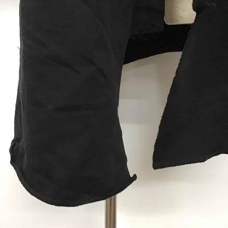 ザラメン ZARA MAN パーカー 長袖 スウェット カットオフ ロング丈 L 無地 黒 / ブラック / メンズ USED 古着 中古 10106789