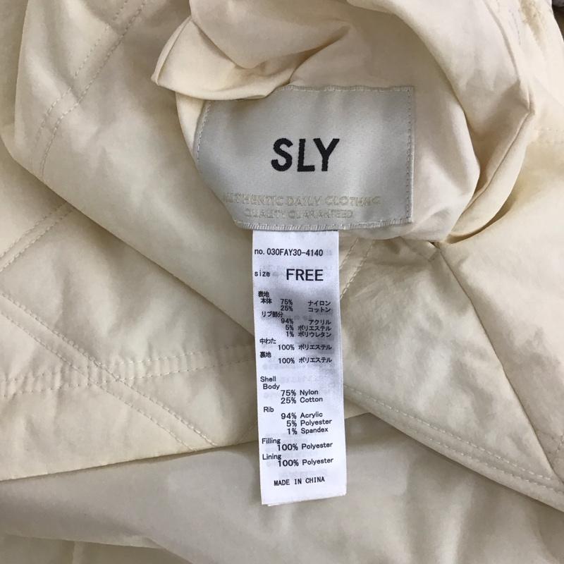 スライ SLY カットソー 長袖 030fay30-4140 QUILTINGNYLONSTANDトップス 長袖カットソー キルティングカットソー FREE 無地 オフホワイト / オフホワイト / レディース USED 古着 中古 10110226