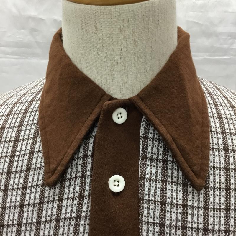 マンシングウェア Munsingwear ポロシャツ 半袖 胸ポケット ペンギン Grand Slam M 茶 / ブラウン / X 白 / ホワイト / メンズ USED 古着 中古 10115542
