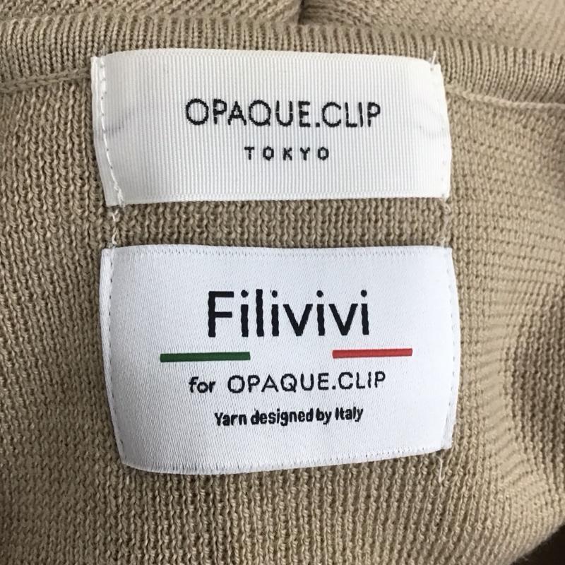 オペークドットクリップ OPAQUE.CLIP ニット、セーター 長袖 M 無地 ベージュ / ベージュ /  レディース USED 古着 中古 10110299
