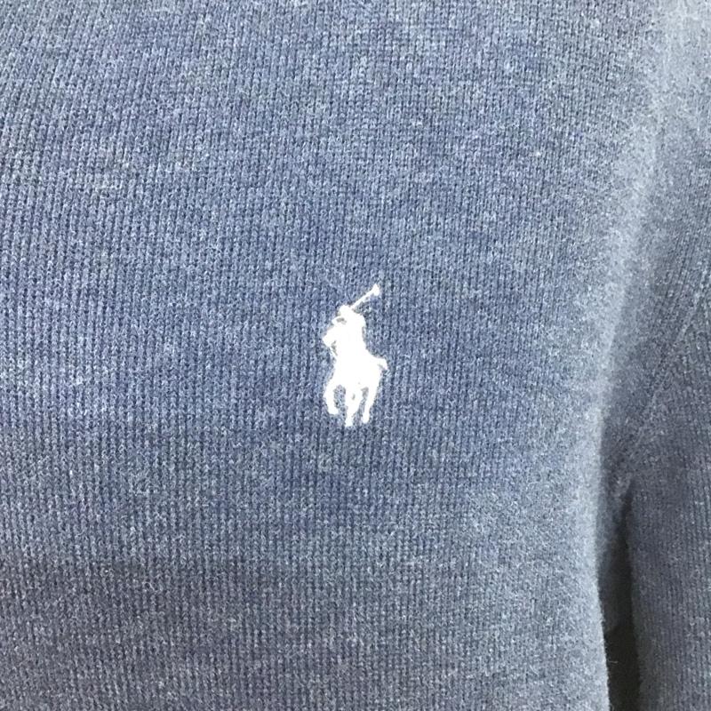 ポロバイラルフローレン Polo by RALPH LAUREN ニット、セーター 長袖 コットン ハーフジップ S ワンポイント 紺 / ネイビー / メンズ USED 古着 中古 10110836