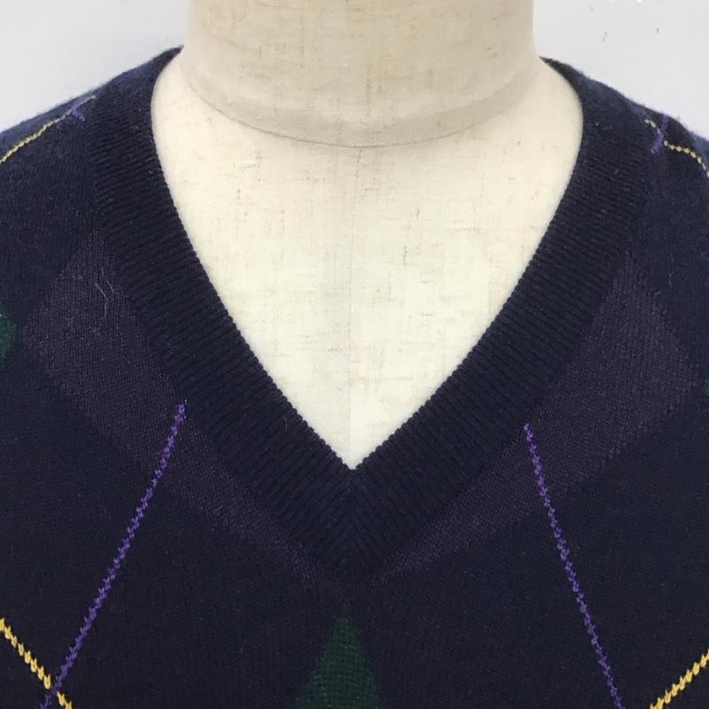 ブルックスブラザーズ BROOKS BROTHERS ニット、セーター 長袖 長袖ニットカットソー ニット セーター Vネックニット M チェック マルチカラー / マルチカラー / メンズ USED 古着 中古 10112764