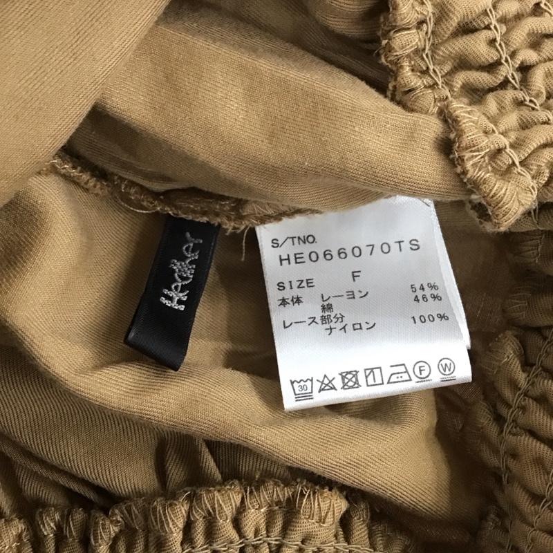 ヘザー Heather シャツ、ブラウス 長袖 HE066070TS ショート丈 ビッグカラー FREE 無地 ベージュ / ベージュ / レディース USED 古着 中古 10107492