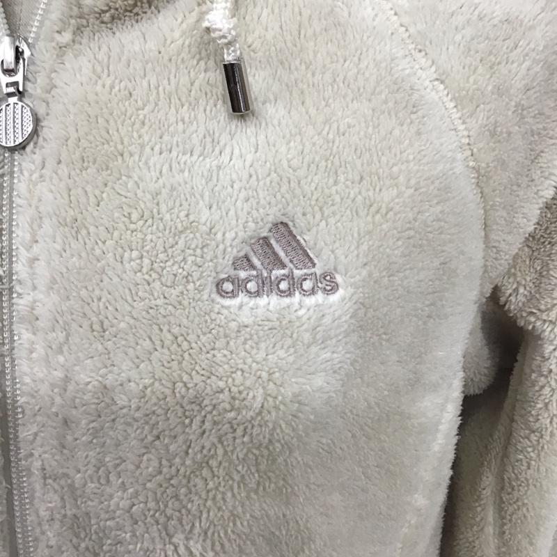 アディダス adidas パーカー 長袖 ボアパーカー M 無地 ベージュ / ベージュ / レディース USED 古着 中古 10128362