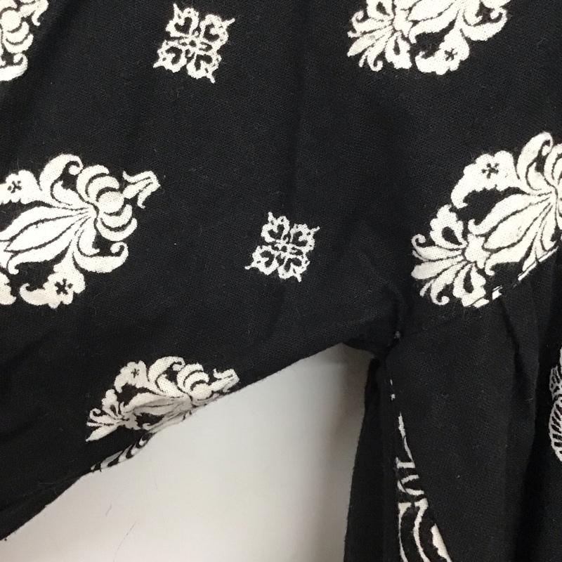 アミナ Amina カットソー 長袖 総柄 黒 / ブラック / レディース USED 古着 中古 10138151