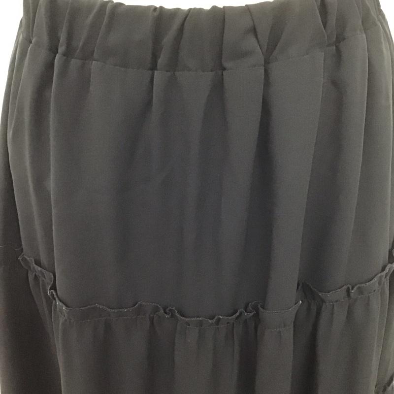 アクシーズファム axes femme スカート ロングスカート ロングスカート フレアスカート カジュアルスカート M 無地 黒 / ブラック / レディース USED 古着 中古 10107707