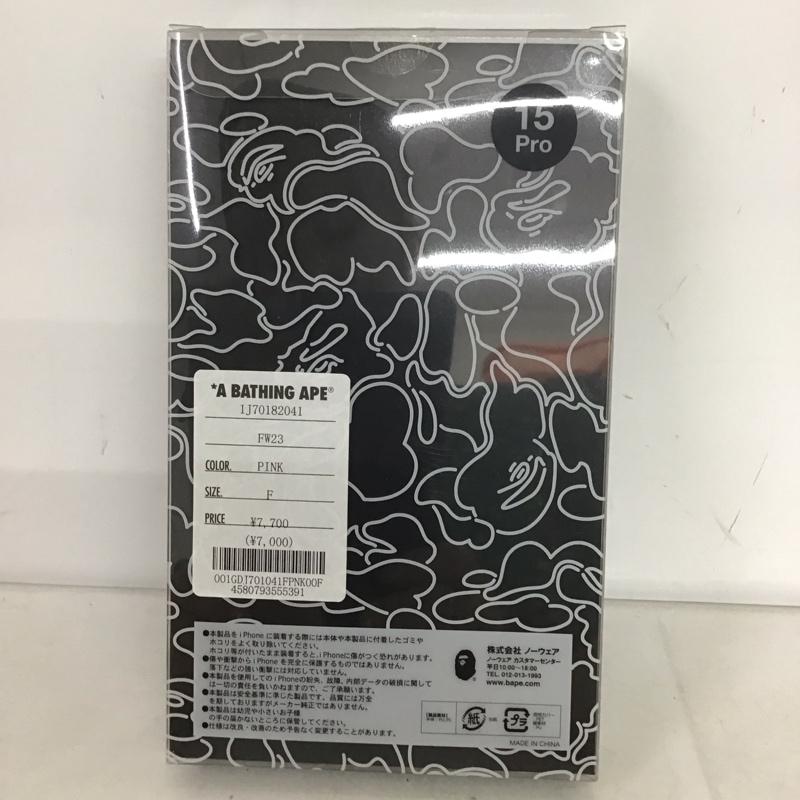 アベイシングエイプ A BATHING APE ファッション小物 ファッション小物 iphone 15Pro ケース NEON CAMO ロゴ、文字 桃 / ピンク / メンズ USED 古着 中古 10132449
