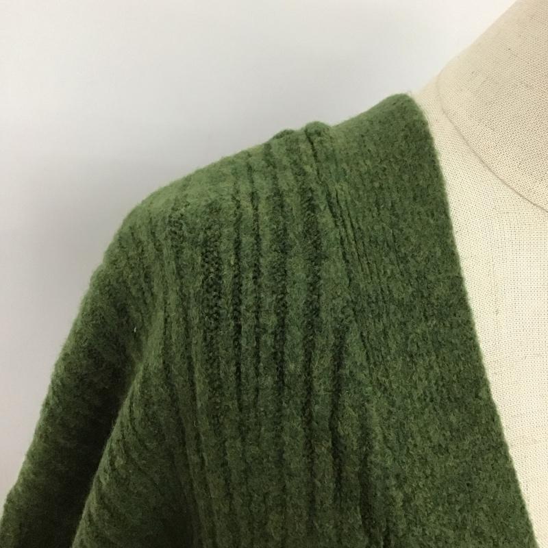 ローリーズファーム LOWRYS FARM カーディガン 長袖 長袖カーディガン 長袖カットソー ノーカラージャケット 前開カーディガン FREE 無地 カーキ / カーキ / レディース USED 古着 中古 10123698