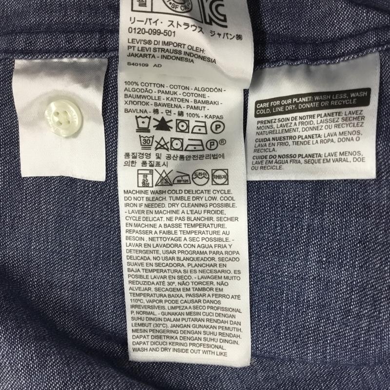 リーバイス Levi s シャツ、ブラウス 半袖 半袖シャツ カラーシャツ 半袖カットソー デニムシャツ S 無地 インディゴ / インディゴ /  メンズ USED 古着 中古 10108940