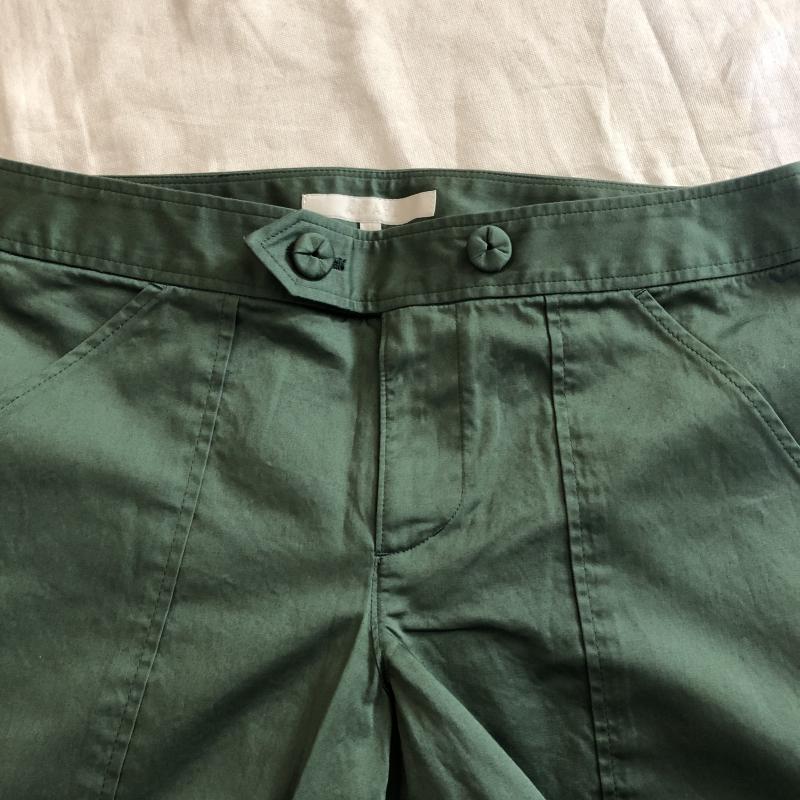 アナイ ANAYI パンツ ショートパンツ ハーフパンツ ロールアップ センタープレス ワーク 38 無地 緑 / グリーン / X カーキ / カーキ / レディース USED 古着 中古 10029099