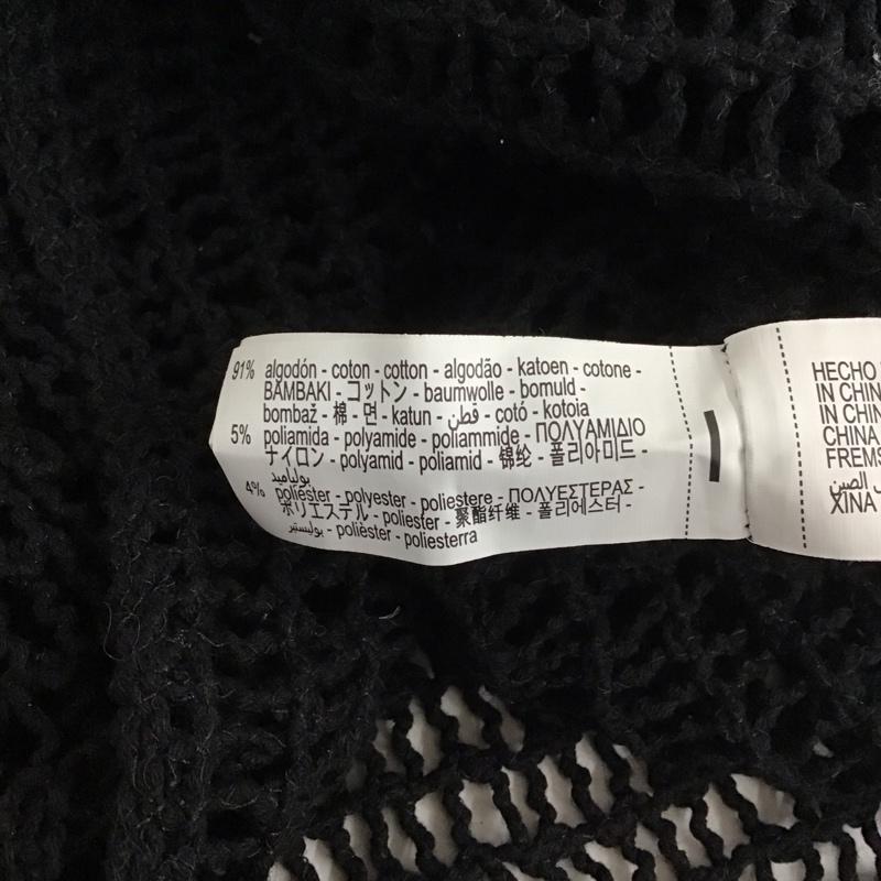ザラ ZARA ニット、セーター 長袖 長袖ニットカットソー 編み上げ ショート丈 L 無地 黒 / ブラック / レディース USED 古着 中古 10128985