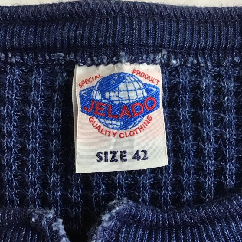 ジェラード JELADO カットソー 長袖 ヘンリーネック 42 無地 紺 / ネイビー / メンズ USED 古着 中古 10107866