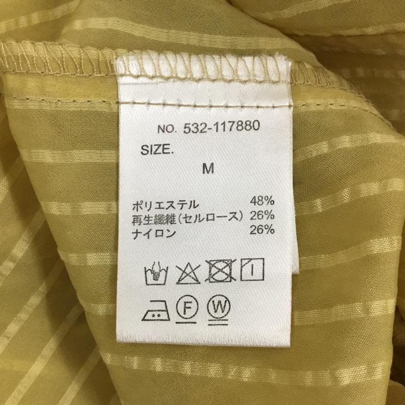 レイカズン Ray Cassin シャツ、ブラウス 長袖 532-117880 パールボタンシアーブラウス M ストライプ 黄 / イエロー / レディース USED 古着 中古 10112891