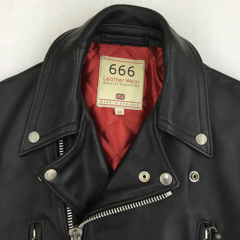 トリプルシックスレザーウェア 666LEATHERWEAR ジャケット、上着 レザージャケット 34 無地 黒 / ブラック / メンズ USED 古着 中古 10133476
