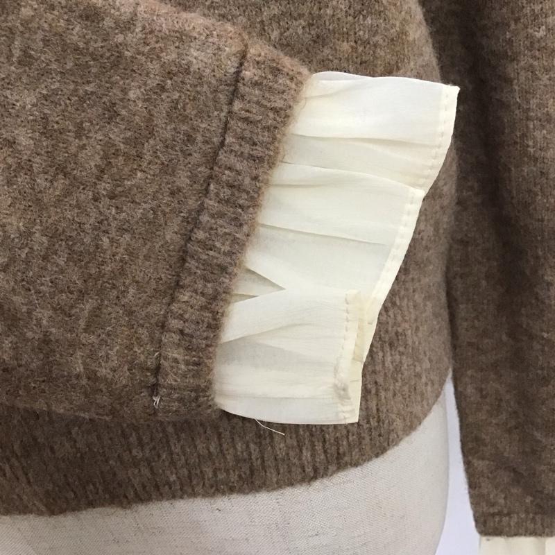 ザラ ZARA ニット、セーター 長袖 S 無地 茶 / ブラウン /  レディース USED 古着 中古 10111592