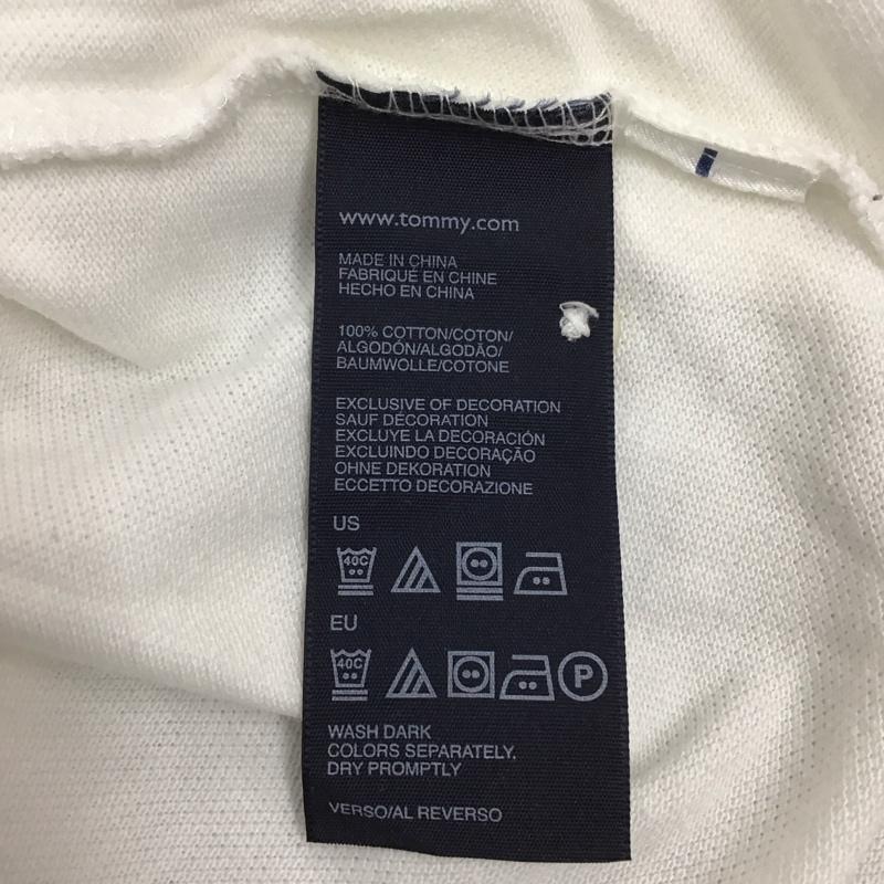 トミーヒルフィガー TOMMY HILFIGER ポロシャツ 半袖 半袖ポロシャツ カラーシャツ 半袖カットソー S ロゴ、文字 白 / ホワイト / メンズ USED 古着 中古 10116183