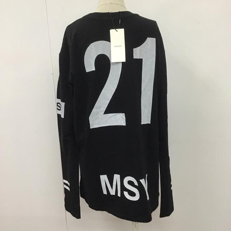 マウジー MOUSSY カットソー 長袖 長袖カットソー クルーネックカットソー ロングスリーブカットソー プリントTシャツ FREE プリント 黒 / ブラック / レディース USED 古着 中古 10109177