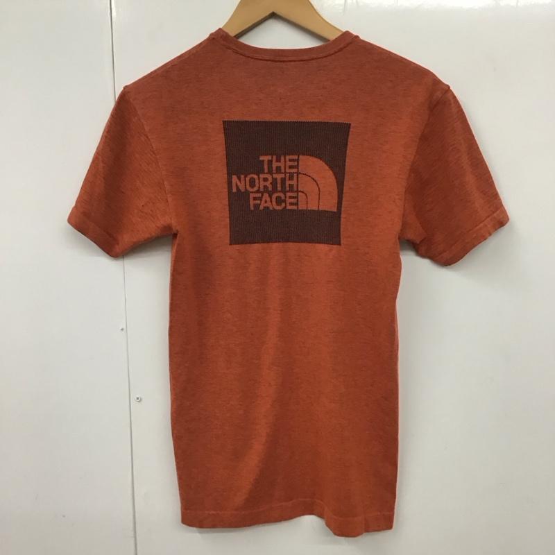 ザノースフェイス THE NORTH FACE Tシャツ 半袖 nt11932 ショートスリーブスクエアロゴジャカードティー クルーネックカットソー M ロゴ、文字 橙 / オレンジ / メンズ USED 古着 中古 10130474