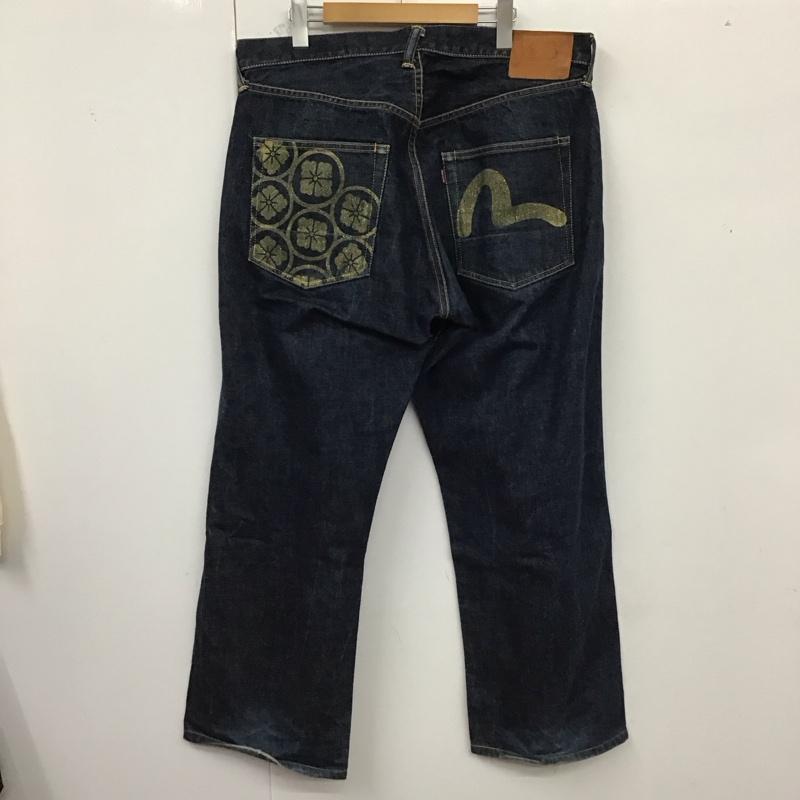エヴィス EVISU パンツ デニム、ジーンズ デニムパンツ ワイドパンツ ストレートパンツ カジュアルパンツ 38 無地 インディゴ / インディゴ /  メンズ USED 古着 中古 10123565