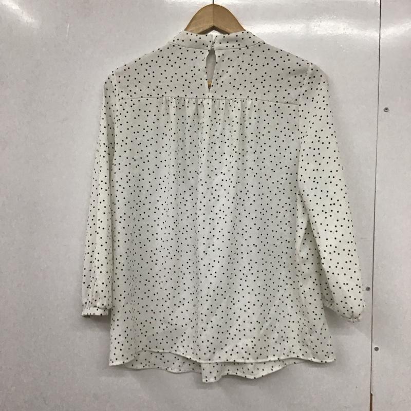 ユナイテッドアローズグリーンレーベルリラクシング UNITED ARROWS green label relaxing カットソー 長袖 長袖カットソー プリントカットソー クルーネック ドット 白 / ホワイト / レディース USED 古着 中古 10132954
