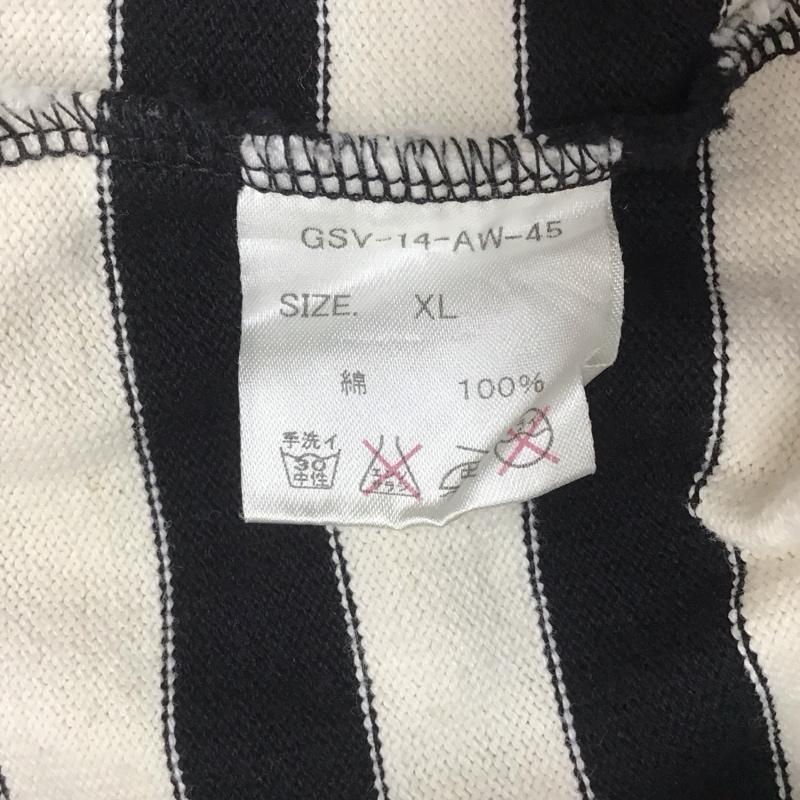 ギャングスタービル GANGSTERVILLE カットソー 長袖 長袖カットソー ヘンリーネックカットソー ロングスリーブカットソー XL ボーダー柄 白 / ホワイト / X 黒 / ブラック /  メンズ USED 古着 中古 10113155