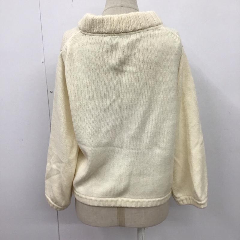 バーバリーブルーレーベル BURBERRY BLUE LABEL カーディガン 長袖 E1N03-351-02 クルーネック 38 無地 アイボリー / アイボリー / レディース USED 古着 中古 10107548