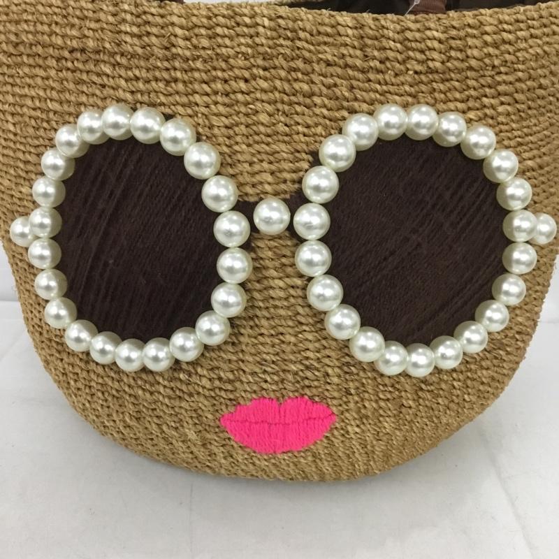 アジョリー a-jolie ハンドバッグ ハンドバッグ カゴバッグ サングラス パール 茶 / ブラウン / X ベージュ / ベージュ / レディース USED 古着 中古 10132041