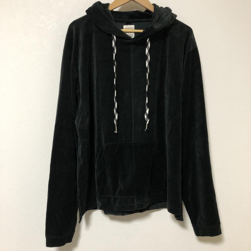 イエスタデイズトゥモロー YSTRDY s TMRRW パーカー 長袖 ベロア プルオーバー パーカー M 無地 黒 / ブラック / メンズ USED 古着 中古 10009615